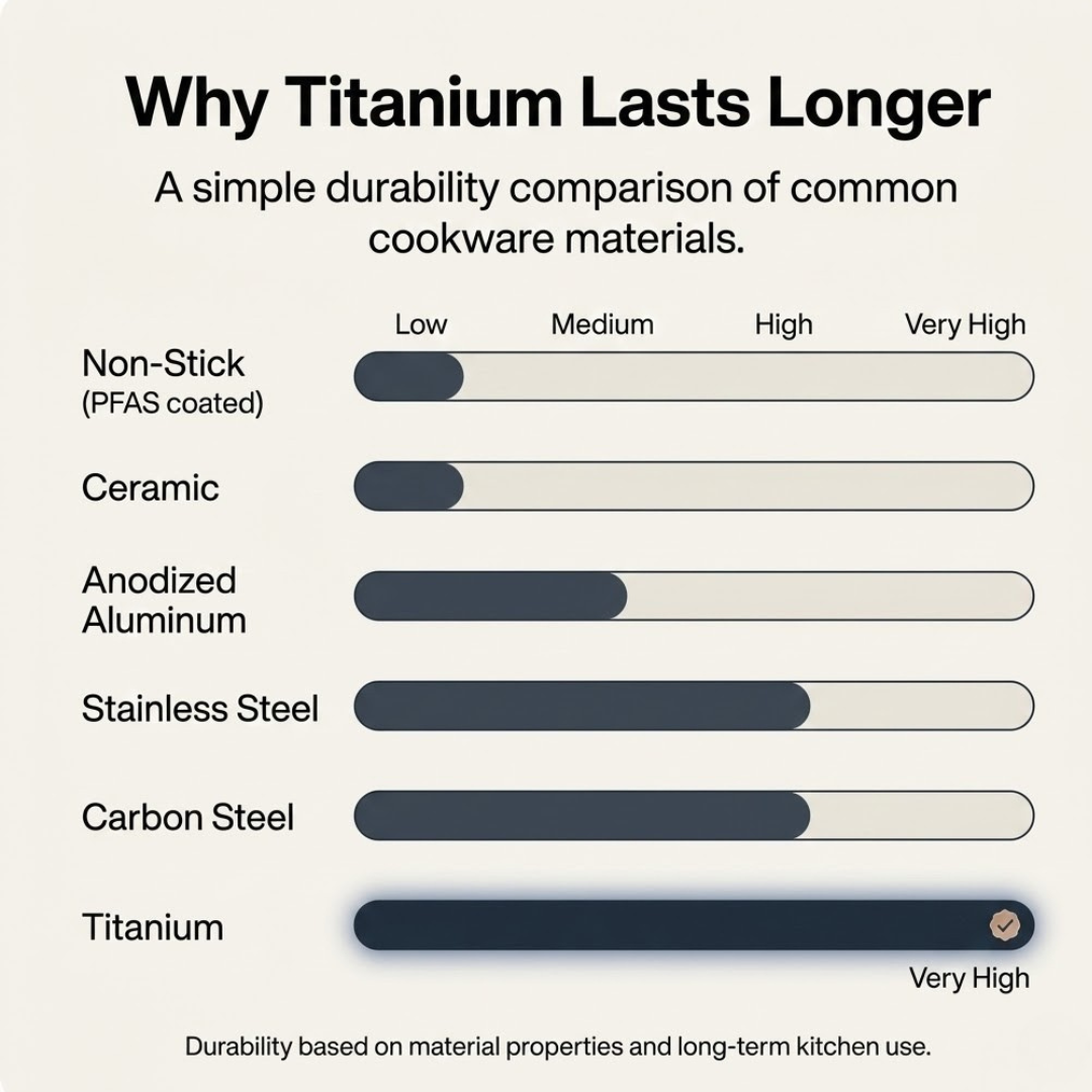 Titanium Hammered Pan + spatula