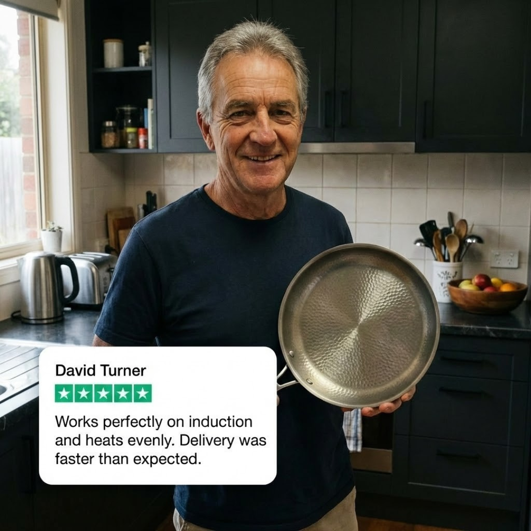 Titanium Hammered Pan + spatula