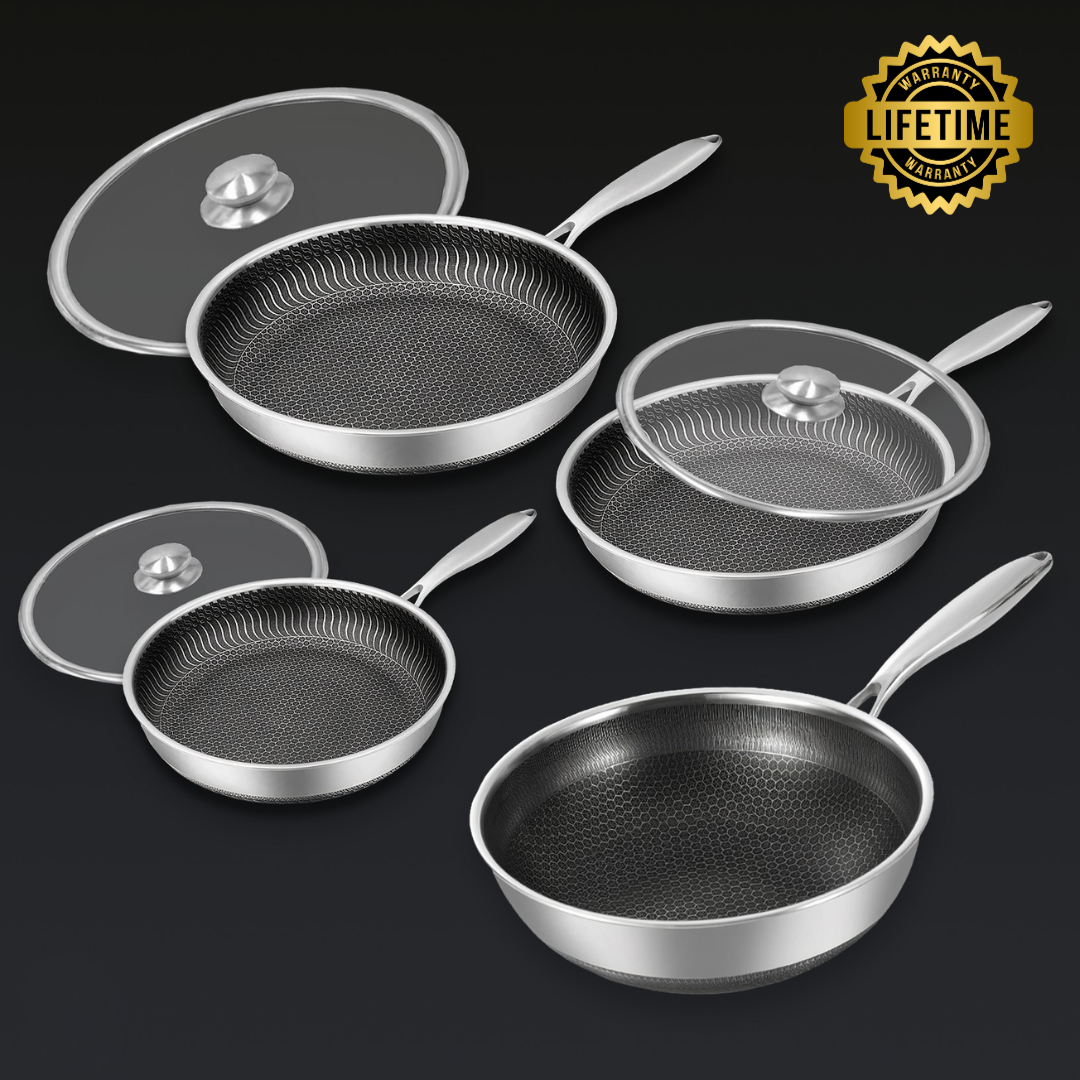 Pureclad™ - 7 pc Hybrid Wok & Pans Set w/ Lids