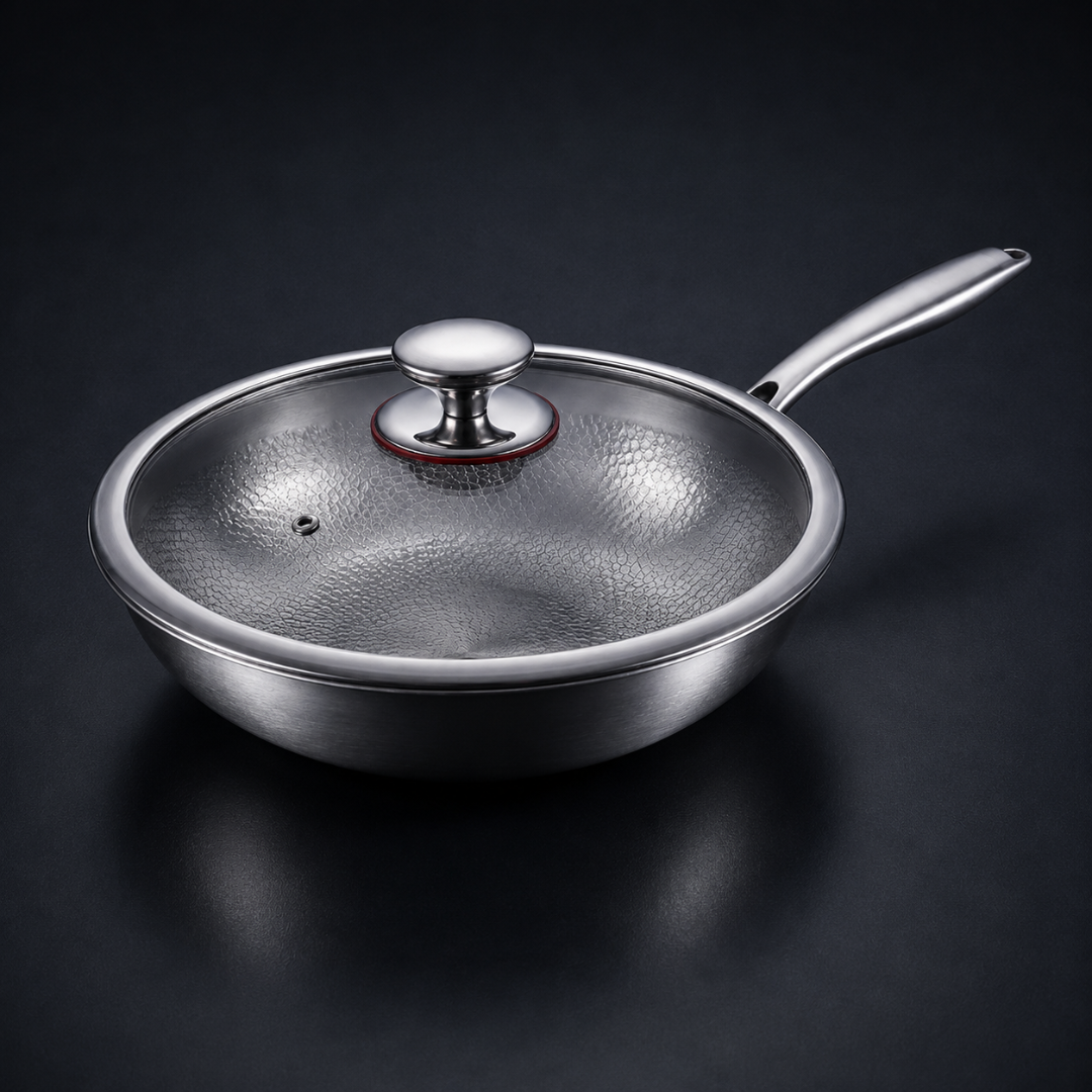 Titanium Hammered Wok Pan Pro