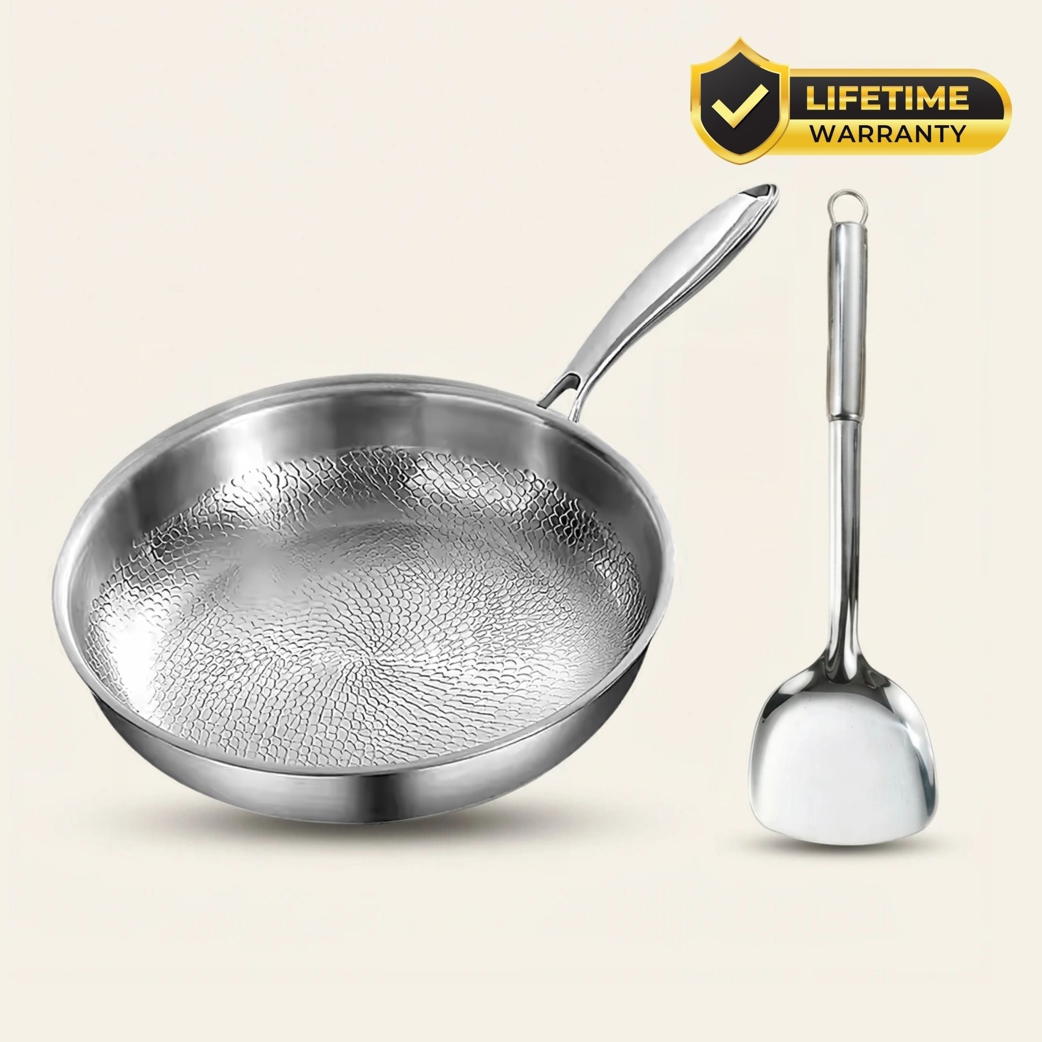 Titanium Hammered Pan + spatula