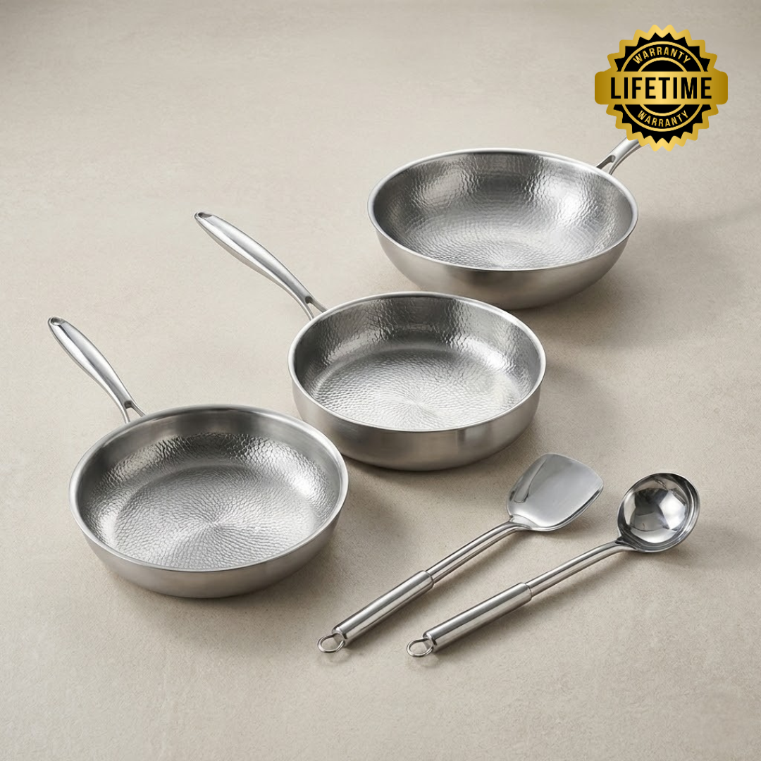 Titanium Hammered Cookware Set Pro