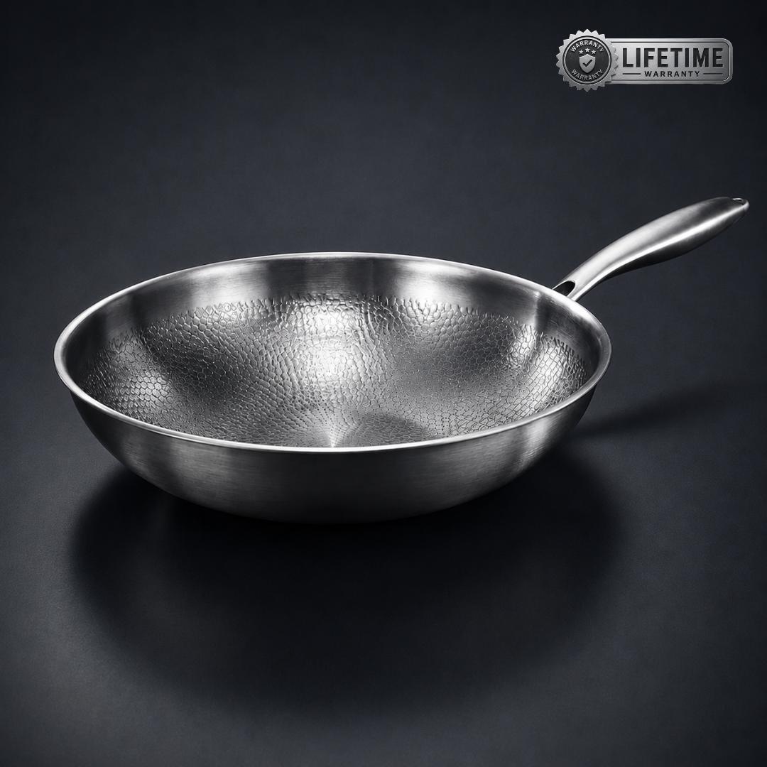 Titanium Hammered Wok Pan Pro
